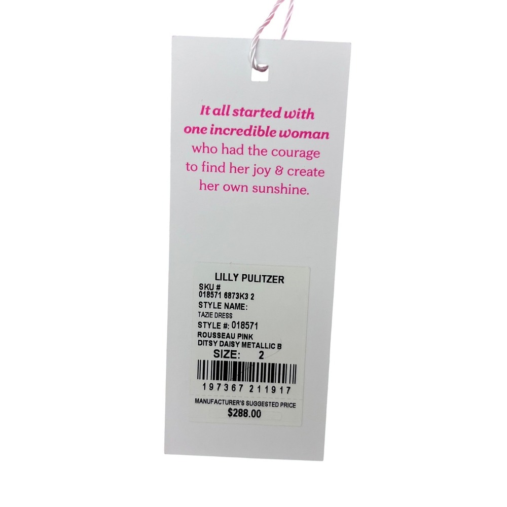 Lilly Pulitzer Tazie Dress Rousseau Wedding Guest Metallic Brocade NWT Size 2 - Picture 6 of 6